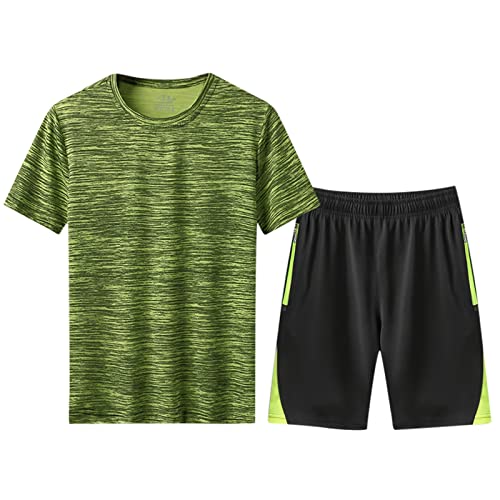 EUzeo Schlafanzug Herren Kurz Pyjama Sommer Pyjama Set Shorts&T-Shirt Schlafanzüge Schlafanzug Lang Nachtwäsche Hausanzug Shorty Sleepwear Kurzarm Training Schnell-Dry-Herrenanzüge Set Party Anzug von EUzeo