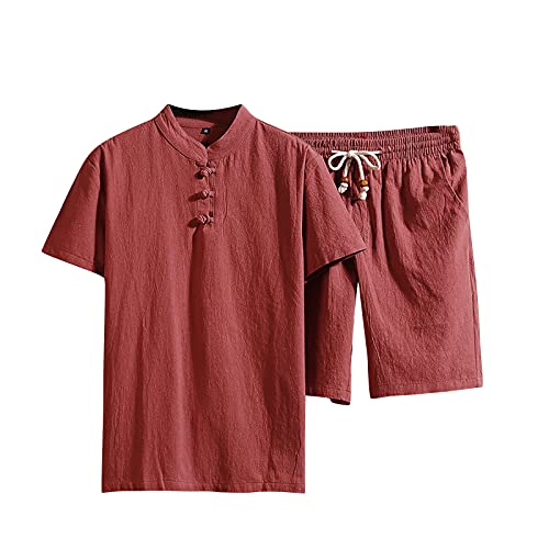 Schlafanzug Herren Kurz Pyjama Sommer Pyjama Set Shorts&T-shirt Schlafanzüge Schlafanzug Lang Nachtwäsche Hausanzug Shorty Sleepwear Kurzarm Schlafhose T-Shirt Kurzarm Large Sportswear Jogginganzug von EUzeo