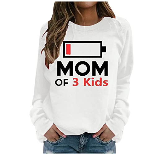 EVAEVA Damen Sweatshirt Langarmshirt Pullover Herbst Winter Bluse Tops Oberteile Damenmode Top Shirts Drucken Langärmliges Kapuzen-O-Ausschnitt Warmes Familienpullis Weihnachten von EVAEVA