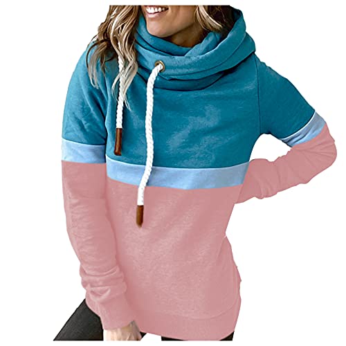 EVAEVA Farblich passendes Top-Shirt für Damen, Pullover, Hoodies, modisch, lässig, Top-Sweatshirt, Pullover, Damen Sweatshirt Langarmshirt Pullover Herbst Winter Bluse Tops Oberteile von EVAEVA