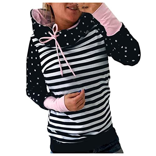 EVAEVA Frauen gedruckte Top Bluse Pulli Kapuzenpulli Langarm-Sweatshirt-Muster Pulli Pulli Turbogramm Hoodie Damen Kapuzenpullover Frauen Baumwolle Long mit Kapuze Pullover Sweatshirt von EVAEVA