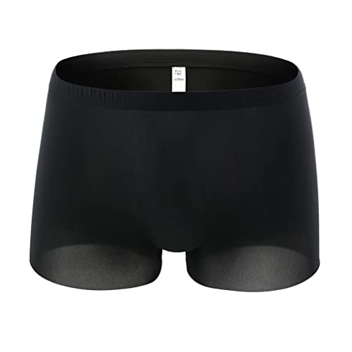 EVAEVA Männer Unterhosen Unterwäsche Boxer Baumwolle Unterhosen Männer Unterwäsche Men Retroshorts Boxer weich locker klassischen Unterhose Unterwäsche Shorts mit weichem Bund Baumwolle (Black, L) von EVAEVA