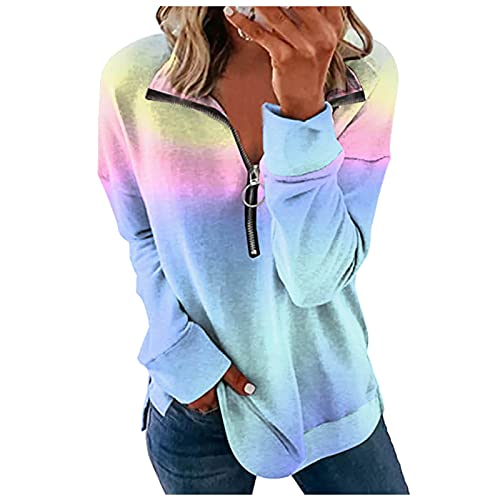 EVAEVA Pullover Damen Bluse Langarm Shirt Hoodie Damen Pullover Kapuzenpullover Damen Langarm Leinen Blusenshirt Oversized Casual Bequem Teenager Mädchen Oversize Sweatshirt Oberteil Tops von EVAEVA