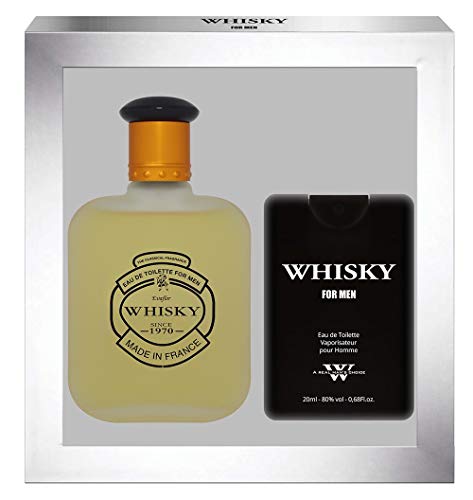 EvaflorParis Whisky For Men Geschenkset Eau de Toilette 100 ml + Reiseduft für Herren, 20 ml von EVAFLORPARIS