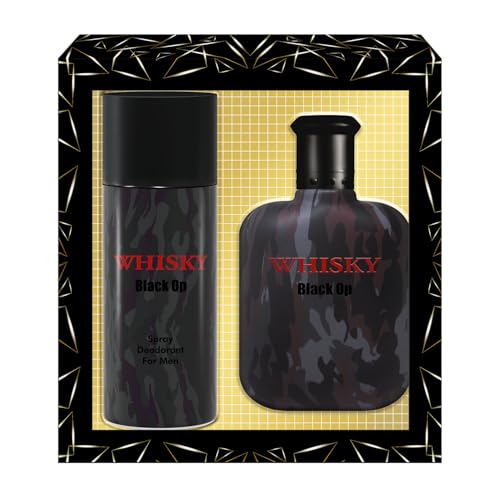 Whisky Black OP Set Eau de Toilette 100 ml + Deodorant 150 ml • Zerstäuber • Spray • Herrenparfüm • Geschenk • EVAFLORPARIS von EVAFLORPARIS