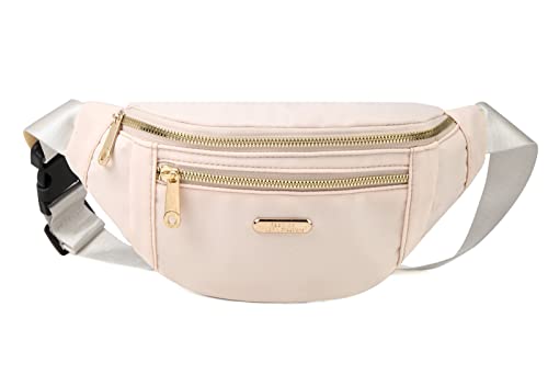 Bauchtasche für Damen, modische Hüfttasche mit verstellbarem Riemen für Reisen, Sport, Laufen, Beige, Einheitsgröße von EVANCARY