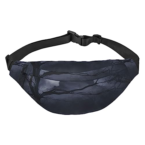 Bauchtasche mit frechem Faultier-Druck, für Herren und Damen, modische Gürteltasche mit verstellbarem Riemen für Reisen, Laufen, Night Garden Moon Light, Einheitsgröße von EVANEM