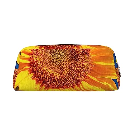 EVANEM Federmäppchen, Federmäppchen, Federtasche, gelbe Sonnenblume, blauer Himmel, bedruckt, Schreibwaren-Organizer mit Reißverschluss, Stifteetui, Kosmetiktasche für Büro, Reisen, Münzbeutel, gold, von EVANEM