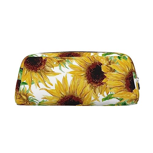 EVANEM Federmäppchen, Federmäppchen, Gelbe Sonnenblumen, bedruckt, Schreibwaren-Organizer mit Reißverschluss, Federmäppchen, Kosmetiktasche für Büro, Reisen, Münztasche, silber, Einheitsgröße von EVANEM