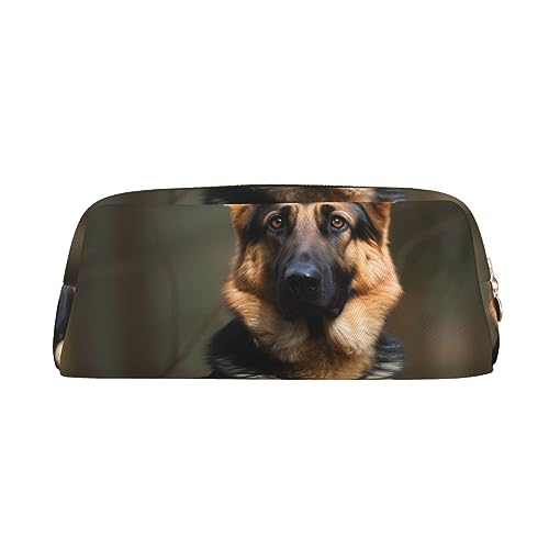 EVANEM Federmäppchen Federmäppchen Federtasche Deutscher Schäferhund Gedruckt Schreibwaren Organizer mit Reißverschluss Federmäppchen Kosmetiktasche für Büro Reisen Münzbeutel, gold, Einheitsgröße, von EVANEM