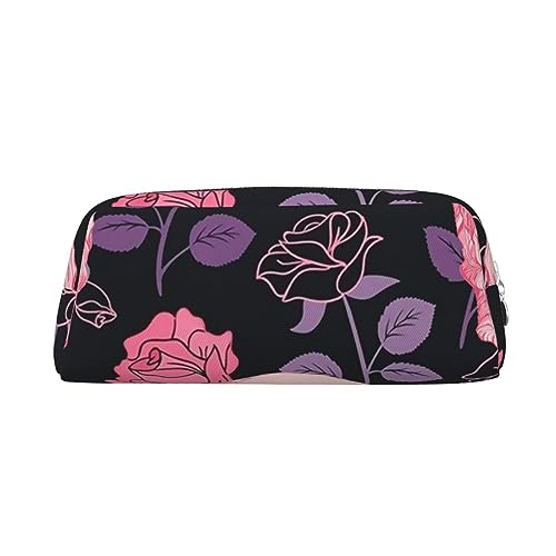 EVANEM Federmäppchen Federmäppchen Stiftetasche Lila Rose Schädel Gedruckt Schreibwaren Organizer mit Reißverschluss Federmäppchen Kosmetiktasche für Büro Reisen Münzbeutel, silber, Einheitsgröße, von EVANEM