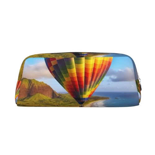 EVANEM Federmäppchen Federmäppchen Stifttasche Hawaii Heißluftballon bedruckt Schreibwaren Organizer mit Reißverschluss Federmäppchen Kosmetiktasche für Büro Reisen Münzbeutel, silber, Einheitsgröße, von EVANEM