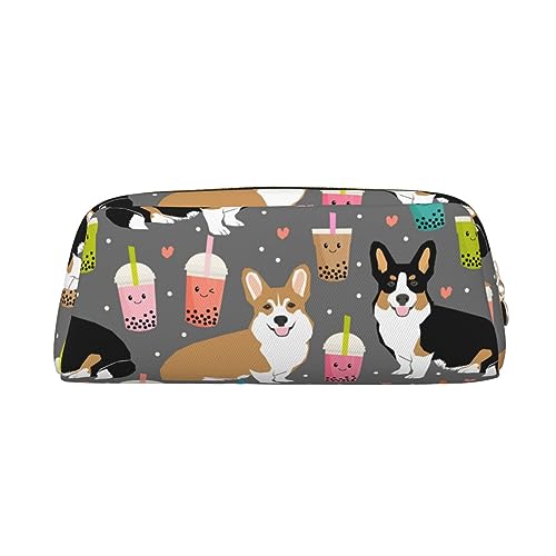 EVANEM Federmäppchen Federmäppchen Stifttasche Niedlich Corgi Gedruckt Schreibwaren Organizer mit Reißverschluss Bleistift Stift Fall Kosmetiktasche für Büro Reise Münzbeutel, gold, Einheitsgröße, von EVANEM