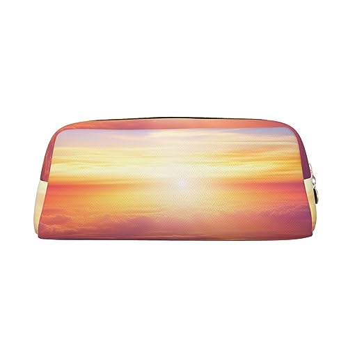 EVANEM Federmäppchen Federmäppchen Stifttasche Sonnenaufgang über Wolken bedruckt Schreibwaren Organizer mit Reißverschluss Federmäppchen Kosmetiktasche für Büro Reisen Münzbeutel, gold, von EVANEM