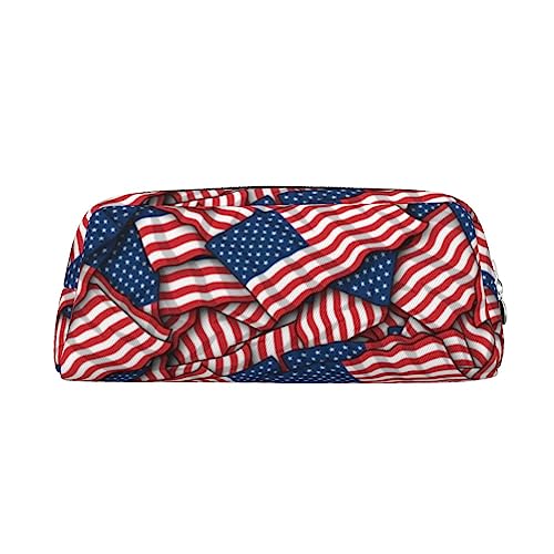 EVANEM Federmäppchen Federmäppchen Stifttasche USA-Flagge gedruckt Schreibwaren Organizer mit Reißverschluss Federmäppchen Kosmetiktasche für Büro Reisen Münzbeutel, silber, Einheitsgröße, von EVANEM