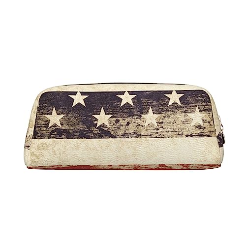 EVANEM Federmäppchen Federmäppchen Stifttasche Vintage Amerikanische USA-Flagge Gedruckt Schreibwaren Organizer mit Reißverschluss Federmäppchen Kosmetiktasche für Büro Reisen Münzbeutel, gold, Einheitsgröße, Taschen-Organizer von EVANEM