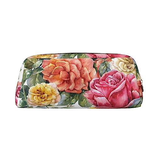 EVANEM Federmäppchen Federmäppchen Stifttasche Vintage Floral Printed Schreibwaren Organizer mit Reißverschluss Federmäppchen Kosmetiktasche für Büro Reisen Münzbeutel, gold, Einheitsgröße, von EVANEM