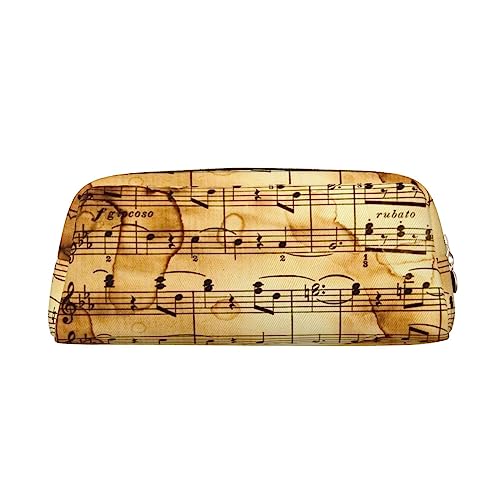 EVANEM Federmäppchen Federmäppchen Stifttasche Vintage Musiknote Kunst gedruckt Schreibwaren Organizer mit Reißverschluss Bleistift Stift Etui Kosmetiktasche für Büro Reise Münzbeutel, gold, Einheitsgröße, Taschen-Organizer von EVANEM