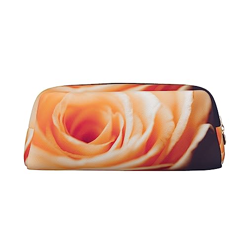 EVANEM Federmäppchen Federmäppchen Stifttasche Vintage Rose Blüten Gedruckt Schreibwaren Organizer mit Reißverschluss Bleistift Stift Fall Kosmetiktasche für Büro Reise Münzbeutel, gold, von EVANEM