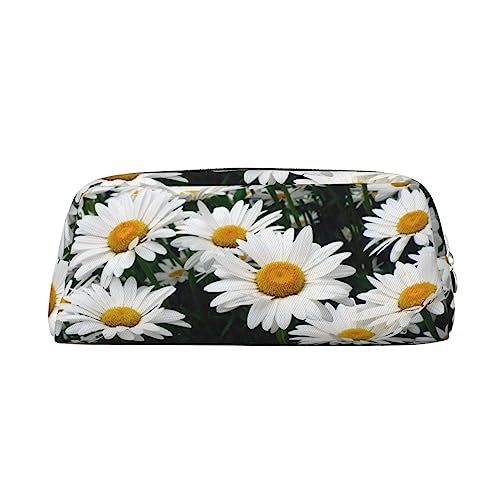 EVANEM Federmäppchen Federmäppchen Stifttasche Wild White Gänseblümchen bedruckt Schreibwaren Organizer mit Reißverschluss Federmäppchen Kosmetiktasche für Büro Reisen Münzbeutel, silber, Einheitsgröße, Taschen-Organizer von EVANEM