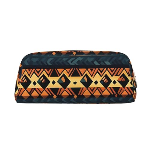 EVANEM Federmäppchen Federmäppchen Stifttasche afrikanische Tribal ethnische Textur gedruckt Schreibwaren Organizer mit Reißverschluss Federmäppchen Kosmetiktasche für Büro Reisen Münzbeutel, gold, von EVANEM