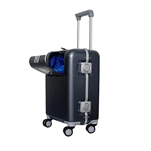 EVANEM Kinder Rollkoffer 17 Zoll Boarding Travel Trolley mit 4 stummen Universalrädern(Color:Dark Grey) von EVANEM