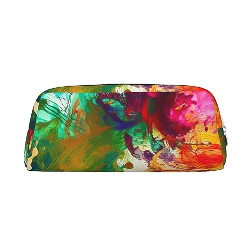 EVANEM Pencil Case Pencil Pouch Pen Bag Abstract Paint Flower Printed Stationery Organizer with Zipper Pencil Pen Case Cosmetic Bag for Office Travel Coin Pouch, silber, Einheitsgröße, von EVANEM