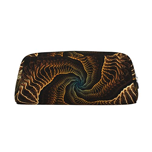 EVANEM Pencil Case Pencil Pouch Pen Bag Abstract Spiral Pattern Printed Stationery Organizer with Zipper Pencil Pen Case Cosmetic Bag for Office Travel Coin Pouch, silber, Einheitsgröße, Taschen-Organizer von EVANEM