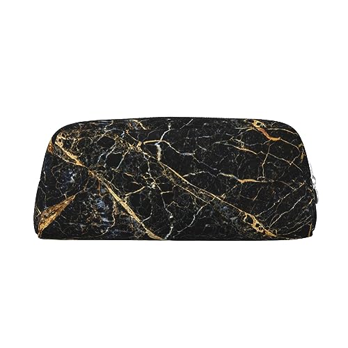 EVANEM Pencil Case Pencil Pouch Pen Bag Black Gold Marble Printed Stationery Organizer with Zipper Pencil Pen Case Cosmetic Bag for Office Travel Coin Pouch, silber, Einheitsgröße, Taschen-Organizer von EVANEM