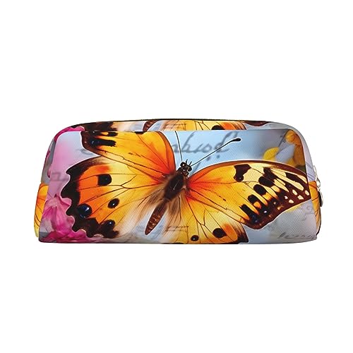 EVANEM Pencil Case Pencil Pouch Pen Bag Butterfly Printed Stationery Organizer with Zipper Pencil Pen Case Cosmetic Bag for Office Travel Coin Pouch, gold, Einheitsgröße, Taschen-Organizer von EVANEM