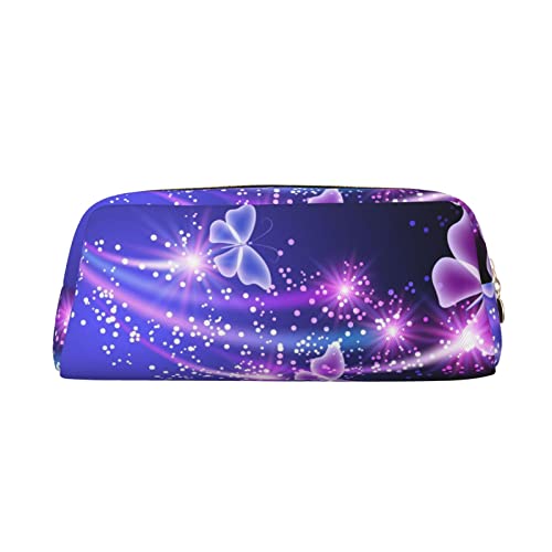 EVANEM Pencil Case Pencil Pouch Pen Bag Butterfly Purple Printed Stationery Organizer with Zipper Pencil Pen Case Cosmetic Bag for Office Travel Coin Pouch, gold, Einheitsgröße, Taschen-Organizer von EVANEM