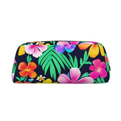 EVANEM Pencil Case Pencil Pouch Pen Bag Colorful Flowers Printed Stationery Organizer with Zipper Pencil Pen Case Cosmetic Bag for Office Travel Coin Pouch, gold, Einheitsgröße, Taschen-Organizer von EVANEM