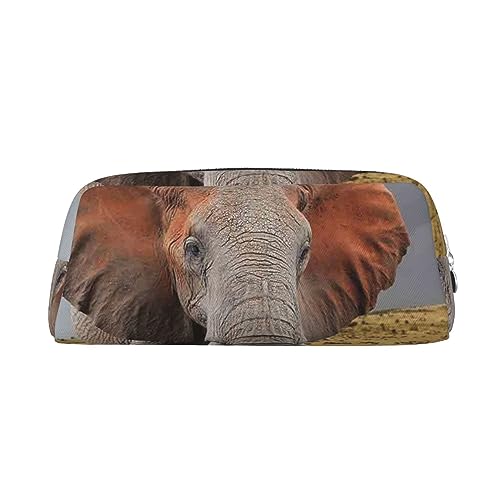 EVANEM Pencil Case Pencil Pouch Pen Bag Elephant Printed Stationery Organizer with Zipper Pencil Pen Case Cosmetic Bag for Office Travel Coin Pouch, silber, Einheitsgröße, Taschen-Organizer von EVANEM