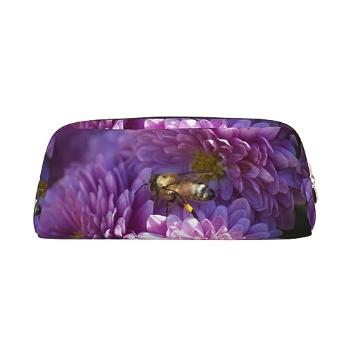 EVANEM Pencil Case Pencil Pouch Pen Bag Flowers Printed Stationery Organizer with Zipper Pencil Pen Case Cosmetic Bag for Office Travel Coin Pouch, gold, Einheitsgröße, Taschen-Organizer von EVANEM