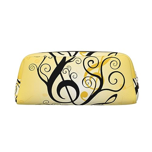 EVANEM Pencil Case Pencil Pouch Pen Bag Musical Note Tree Printed Stationery Organizer with Zipper Pencil Pen Case Cosmetic Bag for Office Travel Coin Pouch, gold, Einheitsgröße, Taschen-Organizer von EVANEM