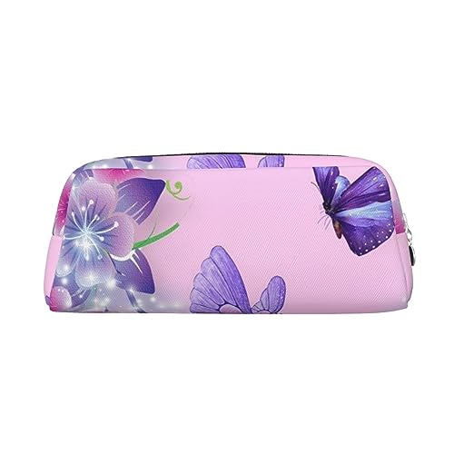 EVANEM Pencil Case Pencil Pouch Pen Bag Pink Butterfly Printed Stationery Organizer with Zipper Pencil Pen Case Cosmetic Bag for Office Travel Coin Pouch, silber, Einheitsgröße, Taschen-Organizer von EVANEM