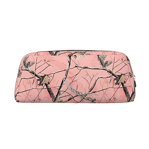 EVANEM Pencil Case Pencil Pouch Pen Bag Pink Leaves Camo Printed Stationery Organizer with Zipper Pencil Pen Case Cosmetic Bag for Office Travel Coin Pouch, silber, Einheitsgröße, Taschen-Organizer von EVANEM