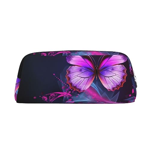 EVANEM Pencil Case Pencil Pouch Pen Bag Pink Purple Butterfly Printed Stationery Organizer with Zipper Pencil Pen Case Cosmetic Bag for Office Travel Coin Pouch, silber, Einheitsgröße, von EVANEM