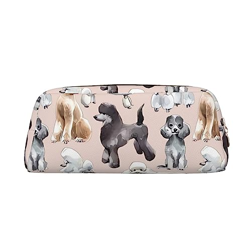 EVANEM Pencil Case Pencil Pouch Pen Bag Pudel Dogs Printed Stationery Organizer with Zipper Pencil Pen Case Cosmetic Bag for Office Travel Coin Pouch, gold, Einheitsgröße, Taschen-Organizer von EVANEM