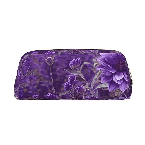 EVANEM Pencil Case Pencil Pouch Pen Bag Purple Floral Printed Stationery Organizer with Zipper Pencil Pen Case Cosmetic Bag for Office Travel Coin Pouch, gold, Einheitsgröße, Taschen-Organizer von EVANEM