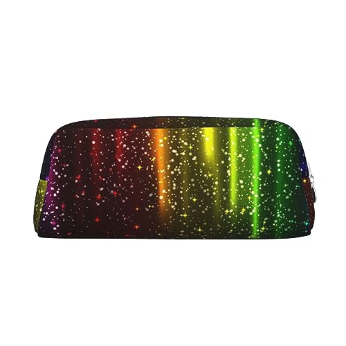 EVANEM Pencil Case Pencil Pouch Pen Bag Rainbow Neon Printed Stationery Organizer with Zipper Pencil Pen Case Cosmetic Bag for Office Travel Coin Pouch, silber, Einheitsgröße, Taschen-Organizer von EVANEM