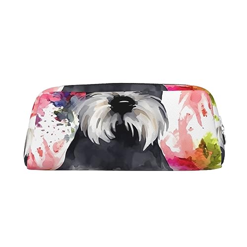 EVANEM Pencil Case Pencil Pouch Pen Bag Schnauzer Printed Stationery Organizer with Zipper Pencil Pen Case Cosmetic Bag for Office Travel Coin Pouch, silber, Einheitsgröße, Taschen-Organizer von EVANEM