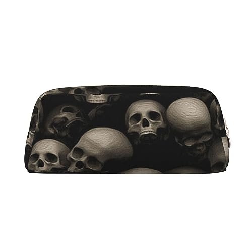 EVANEM Pencil Case Pencil Pouch Pen Bag Skull Printed Stationery Organizer with Zipper Pencil Pen Case Cosmetic Bag for Office Travel Coin Pouch, gold, Einheitsgröße, Taschen-Organizer von EVANEM