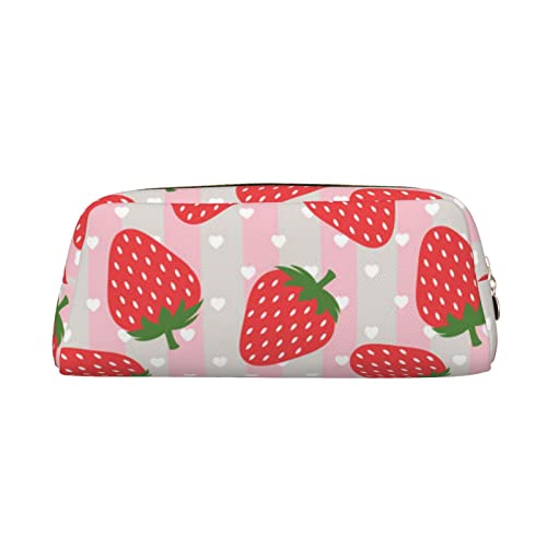 EVANEM Pencil Case Pencil Pouch Pen Bag Strawberry Printed Stationery Organizer with Zipper Pencil Pen Case Cosmetic Bag for Office Travel Coin Pouch, gold, Einheitsgröße, Taschen-Organizer von EVANEM