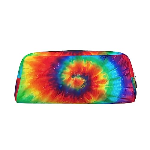 EVANEM Pencil Case Pencil Pouch Pen Bag Tie Dye Rainbow Printed Stationery Organizer with Zipper Pencil Pen Case Cosmetic Bag for Office Travel Coin Pouch, silber, Einheitsgröße, Taschen-Organizer von EVANEM