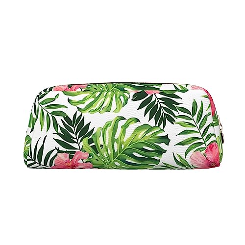 EVANEM Pencil Case Pencil Pouch Pen Bag Tropical Leaves Printed Stationery Organizer with Zipper Pencil Pen Case Cosmetic Bag for Office Travel Coin Pouch, gold, Einheitsgröße, Taschen-Organizer von EVANEM