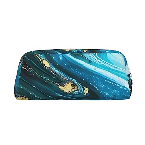 EVANEM Pencil Case Pencil Pouch Pen Bag Turquoise Blue Printed Stationery Organizer with Zipper Pencil Pen Case Cosmetic Bag for Office Travel Coin Pouch, silber, Einheitsgröße, Taschen-Organizer von EVANEM