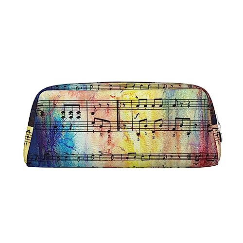 EVANEM Pencil Case Pencil Pouch Pen Bag Vintage Music Note Printed Stationery Organizer with Zipper Pencil Pen Case Cosmetic Bag for Office Travel Coin Pouch, silber, Einheitsgröße, Taschen-Organizer von EVANEM