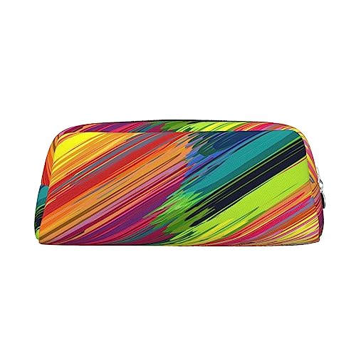 EVANEM Pencil Case Pencil Pouch Pen Bag Watercolor Painting Stripe Printed Stationery Organizer with Zipper Pencil Pen Case Cosmetic Bag for Office Travel Coin Pouch, silber, Einheitsgröße, von EVANEM