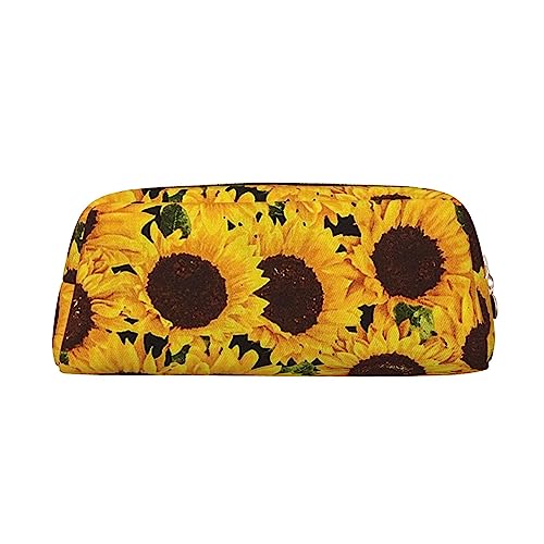 EVANEM Pencil Case Pencil Pouch Pen Bag Yellow Sunflowers Printed Stationery Organizer with Zipper Pencil Pen Case Cosmetic Bag for Office Travel Coin Pouch, gold, Einheitsgröße, Taschen-Organizer von EVANEM